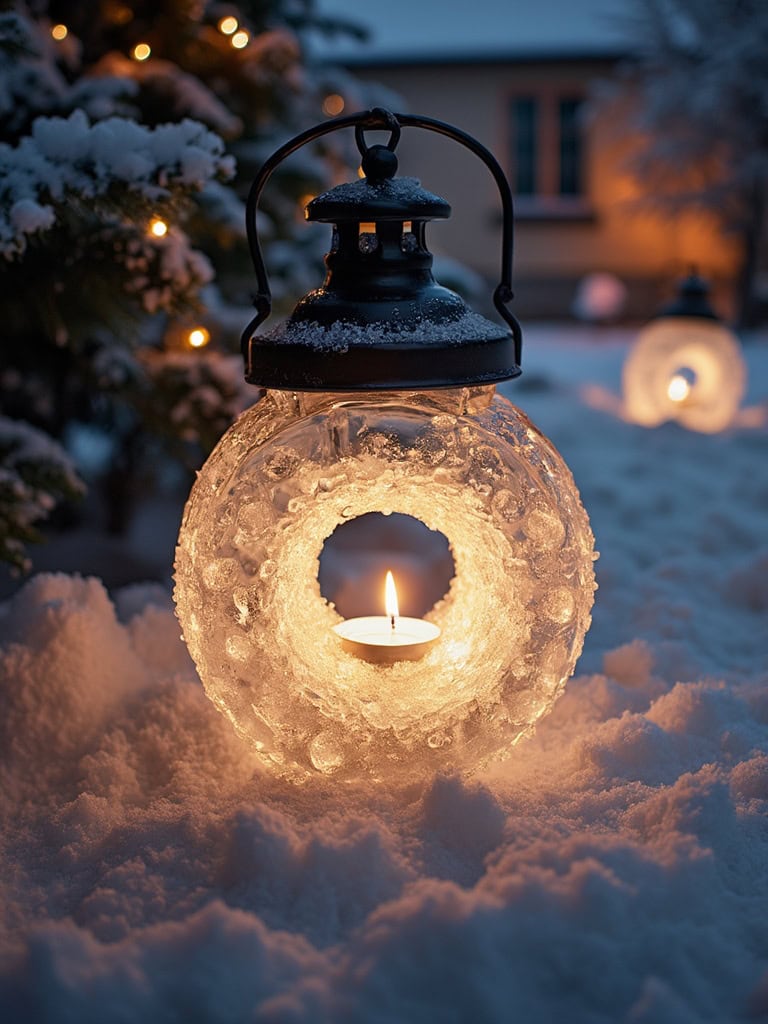 Outdoor Christmas Lantern Ideas - Ice Ring