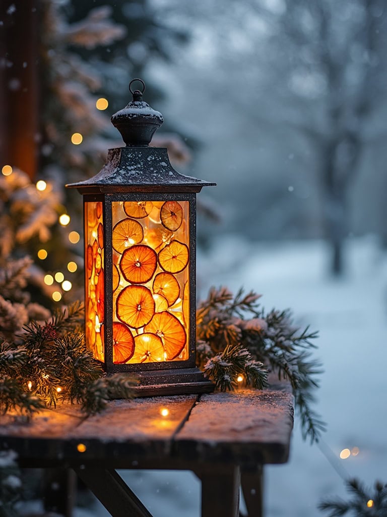 Outdoor Christmas Lantern Ideas - Orange Wheels