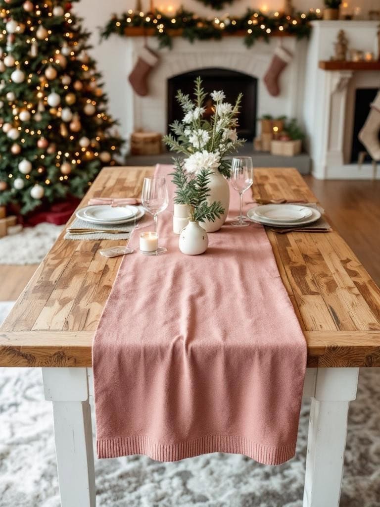 Pink Winter Home Decor Ideas - The Table Runner That Survives Everything