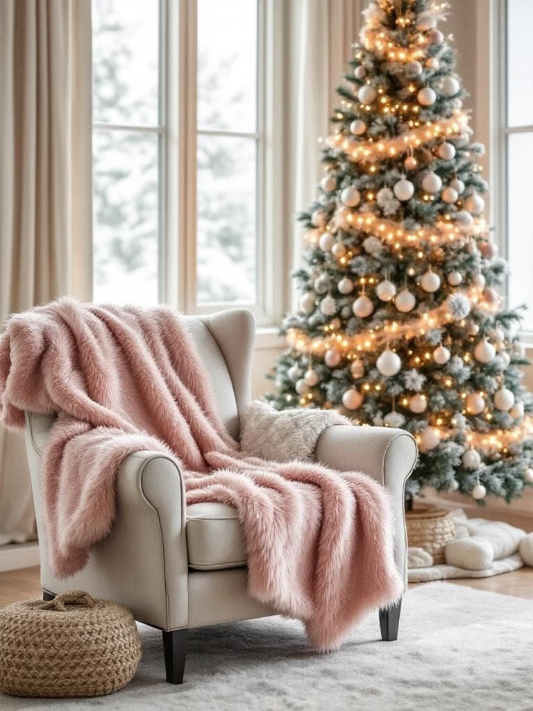 Pink Winter Home Decor Ideas - Faux Fur That Belongs to the Cat Now