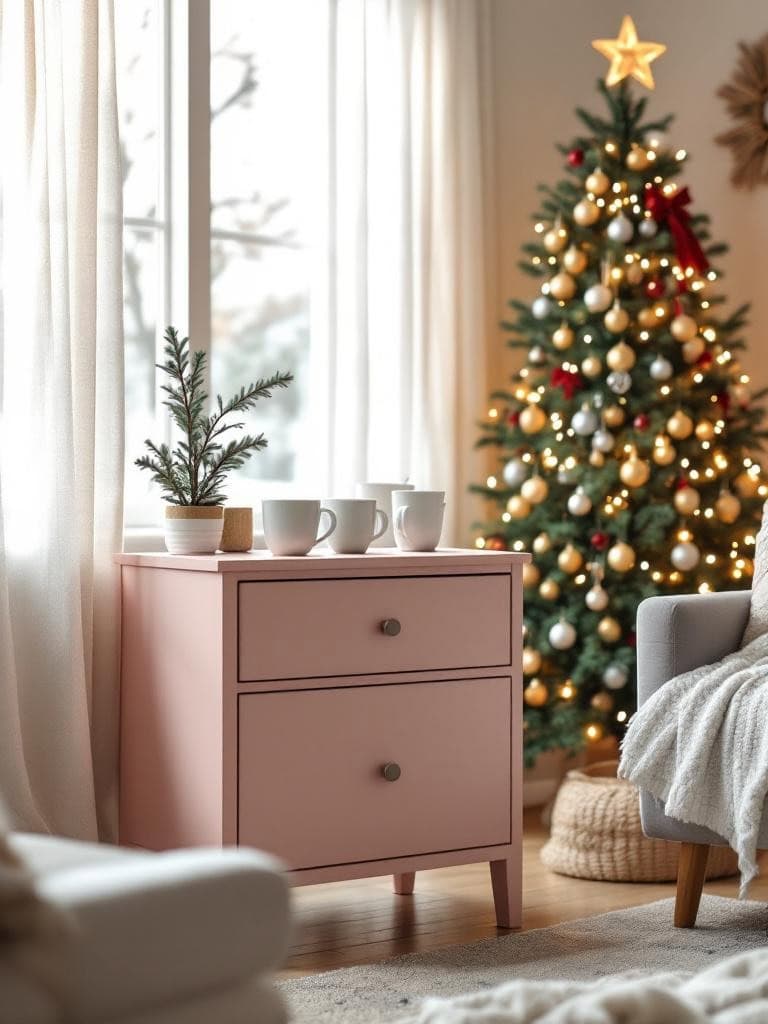 Pink Winter Home Decor Ideas - The Nightstand I Probably Ruined (But Didn't)