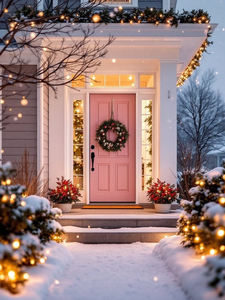 Pink Winter Home Decor Ideas - The Door That Started a Neighborhood Controversy