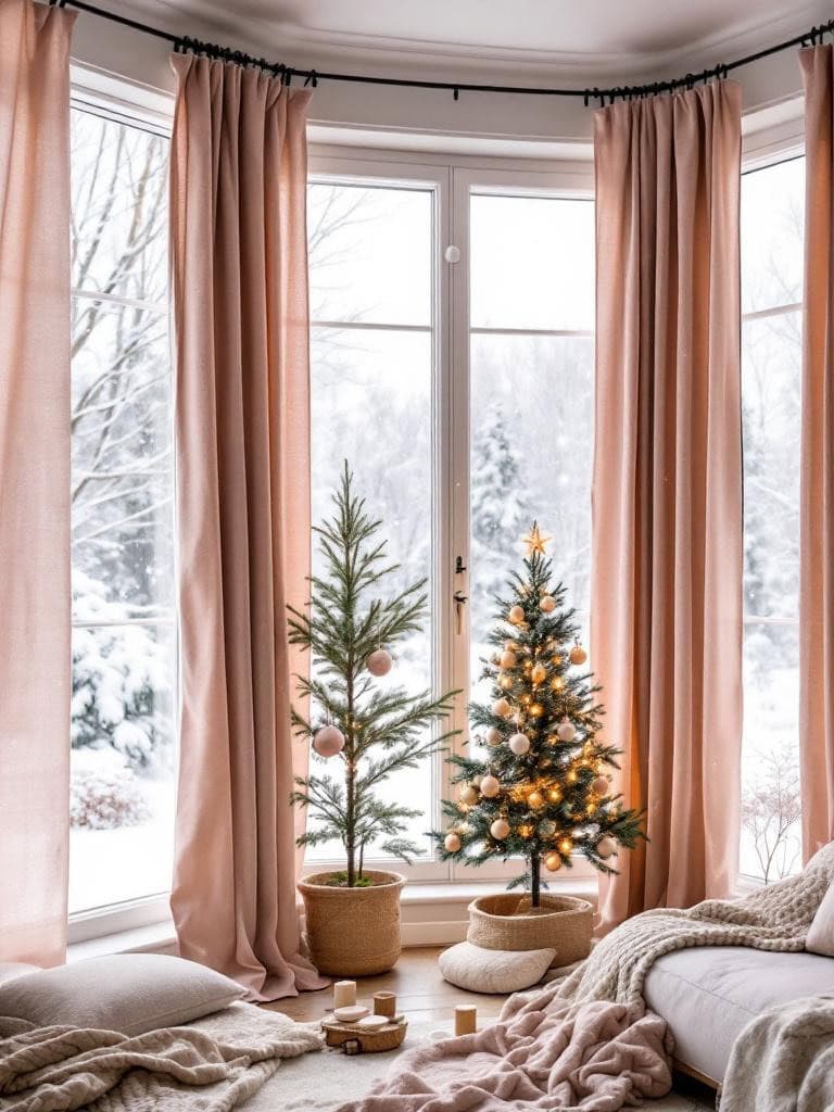 Pink Winter Home Decor Ideas - Curtains That Lie About Being Functional