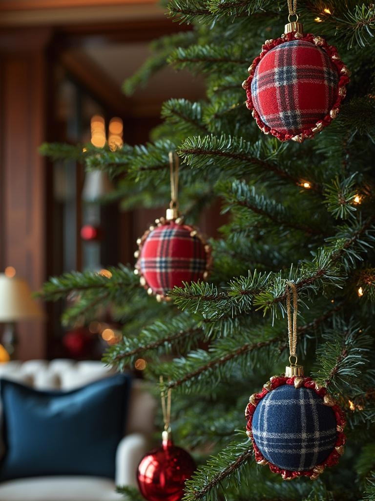 21 Ralph Lauren Christmas Tree Decor Ideas for a Luxe Holiday 37 Ralph Lauren Christmas Tree Decor - Tweed Patch Ornaments