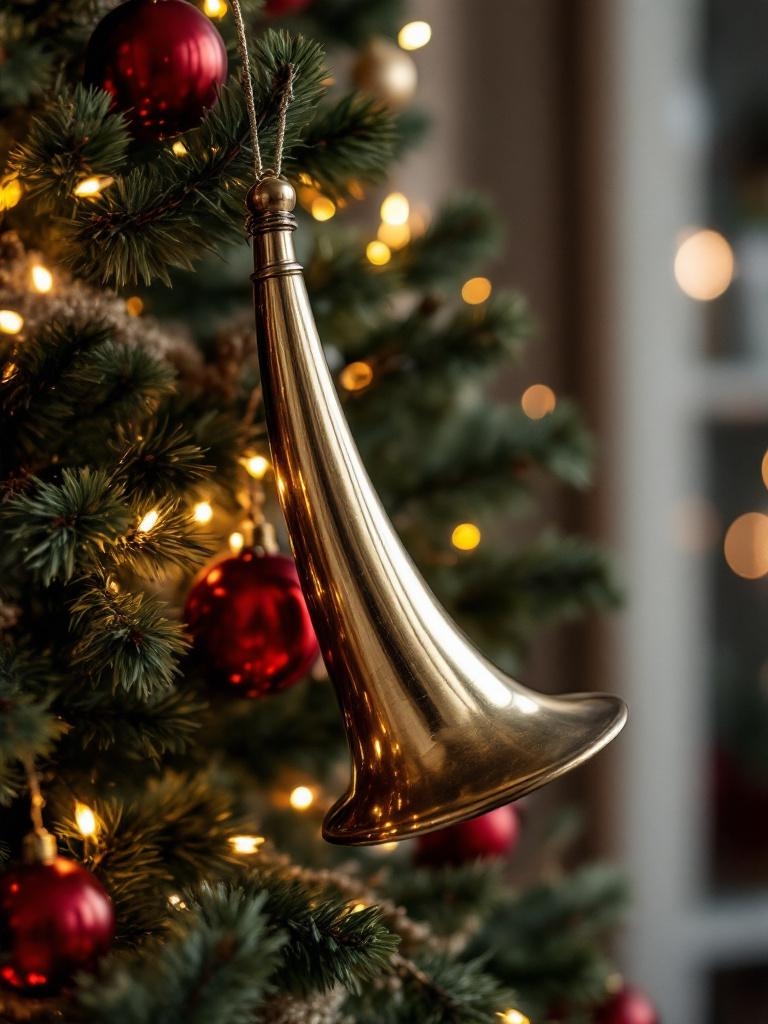 21 Ralph Lauren Christmas Tree Decor Ideas for a Luxe Holiday 18 Ralph Lauren Christmas Tree Decor - Brass Hunting Horn Accent