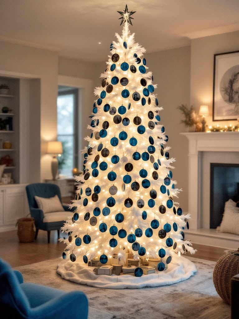 White Christmas Tree Decor Ideas - Polaroid Negative