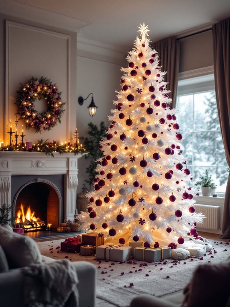 White Christmas Tree Decor Ideas - Marzipan Midnight