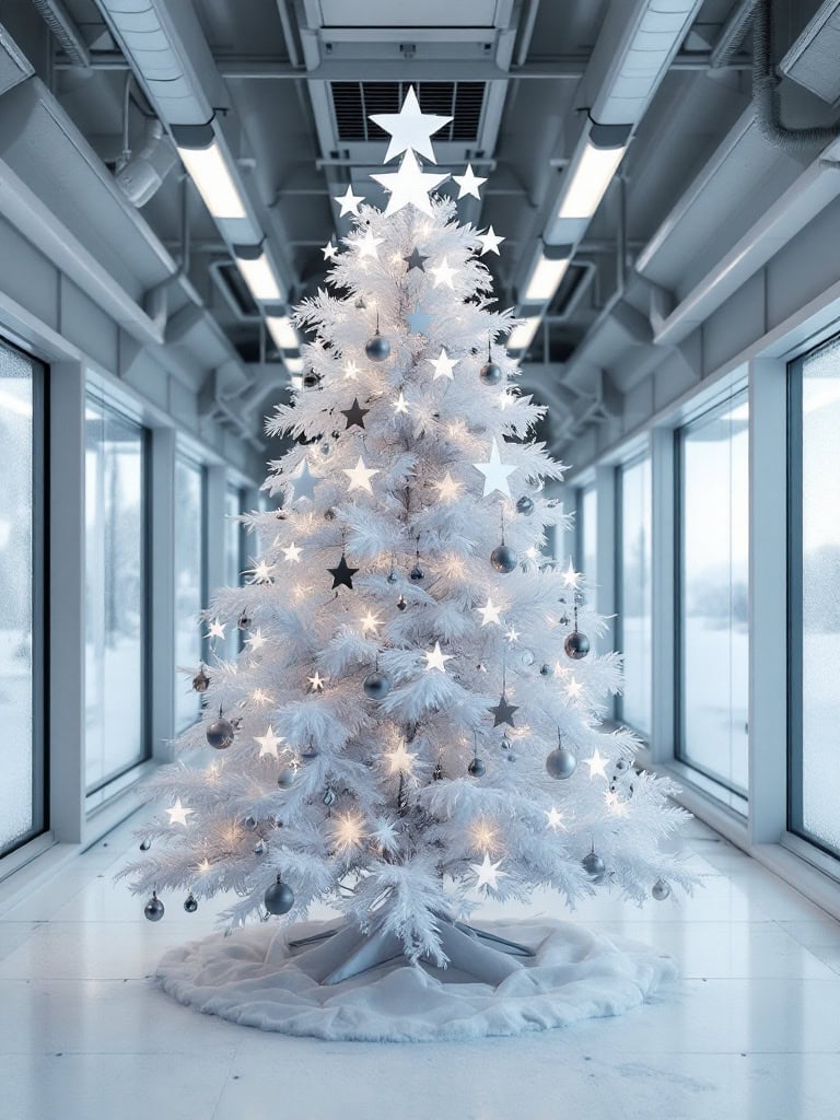 White Christmas Tree Decor Ideas - Antarctic Research Station