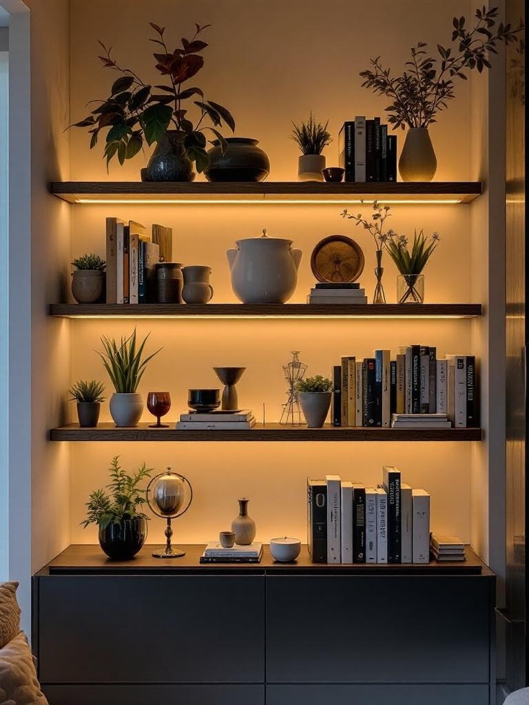 Stick LED Strips Under Every Shelf