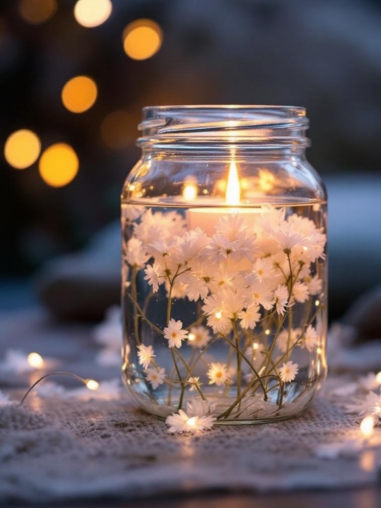 Float Tea Lights in Glass Jars