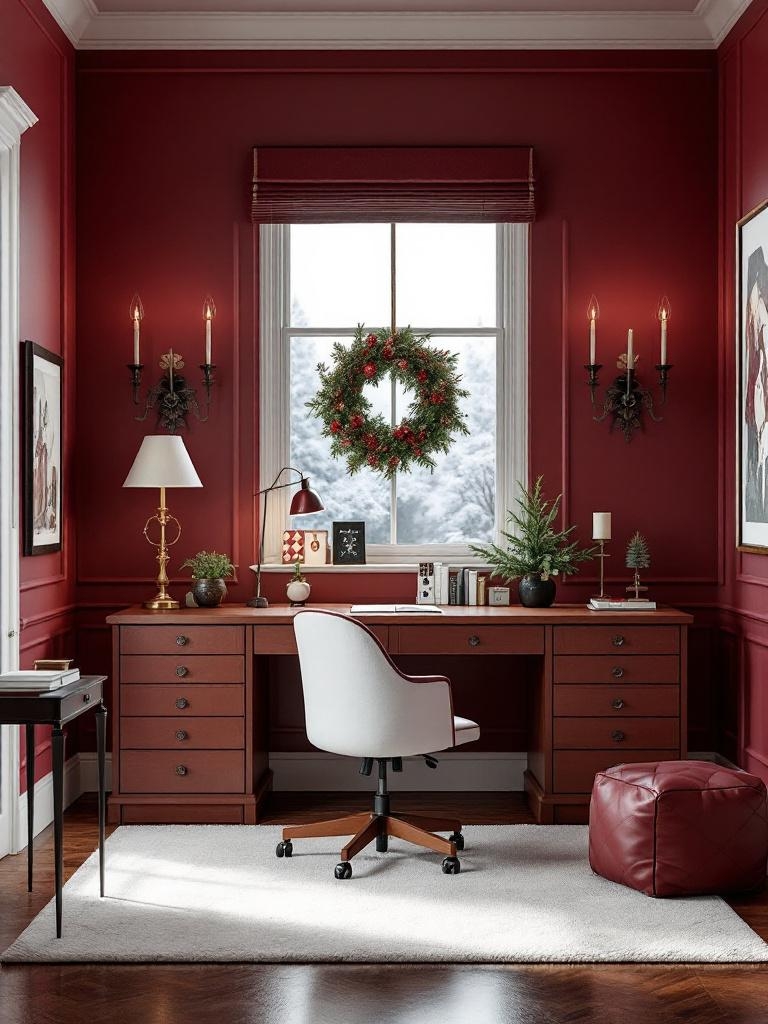 19 Stunning Burgundy Christmas Decor Inspirations For A Cozy Holiday 25 Burgundy Christmas Decor Inspirations - Office or Study