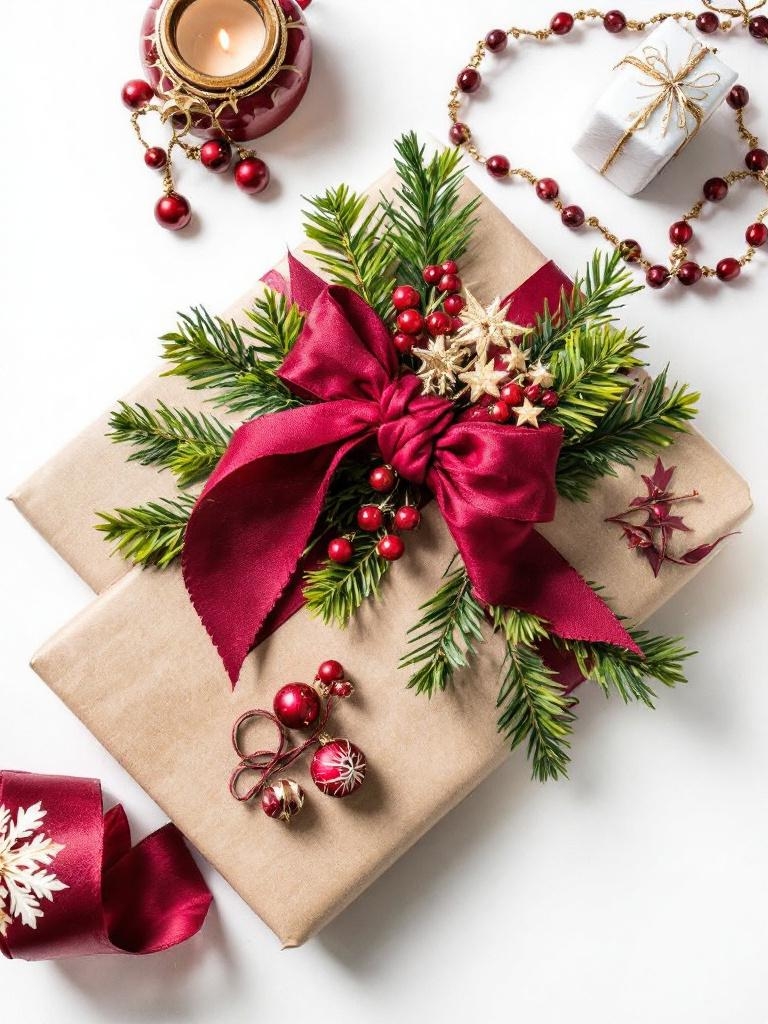 19 Stunning Burgundy Christmas Decor Inspirations For A Cozy Holiday 29 Burgundy Christmas Decor Inspirations - Gift Wrapping Station