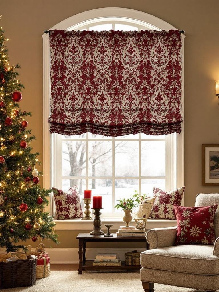 19 Stunning Burgundy Christmas Decor Inspirations For A Cozy Holiday 20 Burgundy Christmas Decor Inspirations - Window Treatments