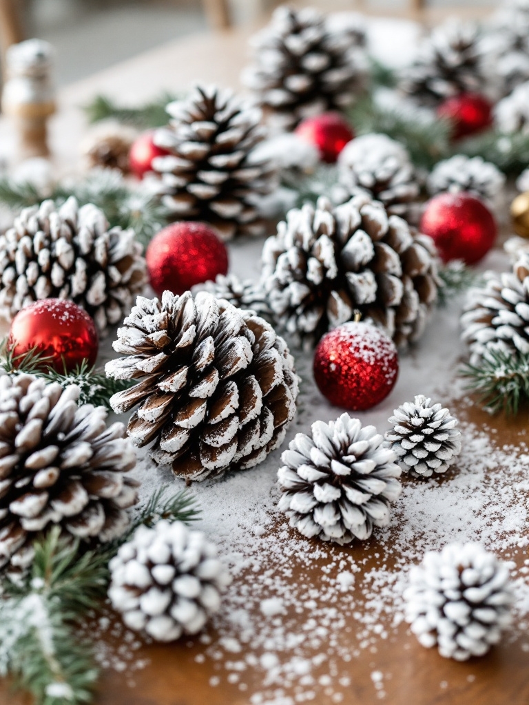 19 Dollar Tree Christmas Decor Hacks Under $1 (You'll Want ALL 19!) 22 Christmas Village Decor Ideas Snow-Dusted Pinecones