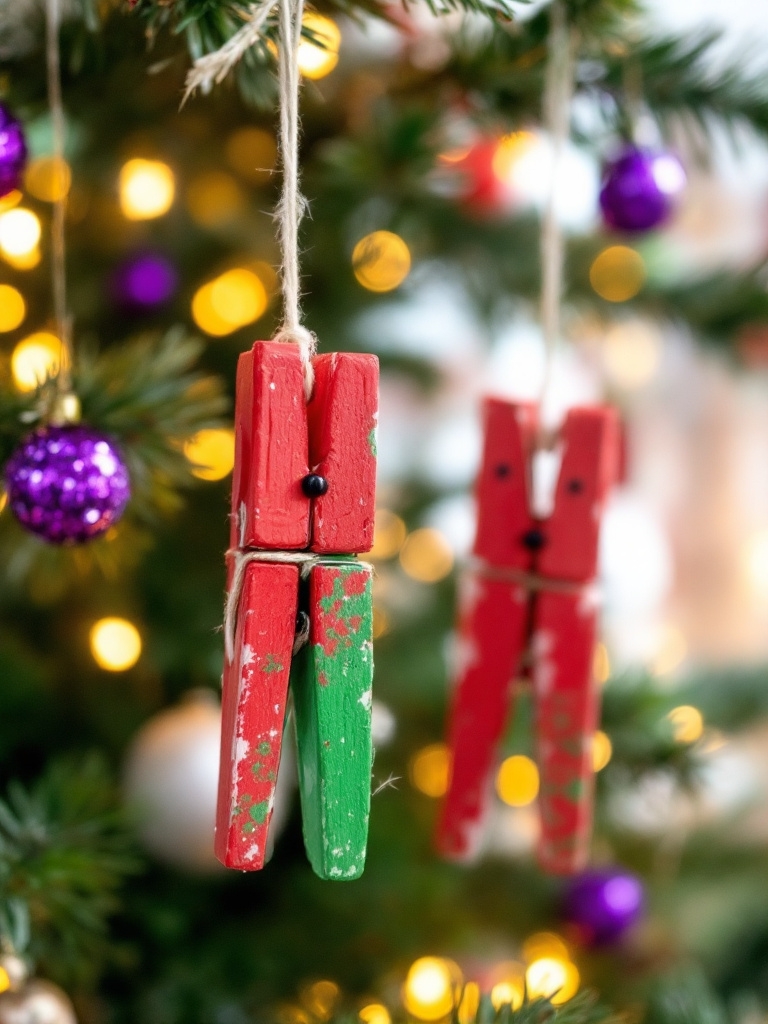 19 Dollar Tree Christmas Decor Hacks Under $1 (You'll Want ALL 19!) 24 Christmas Village Decor Ideas Clothespin Ornaments