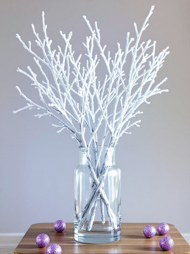 19 Dollar Tree Christmas Decor Hacks Under $1 (You'll Want ALL 19!) 26 Christmas Village Decor Ideas Frosted Branches in a Vase