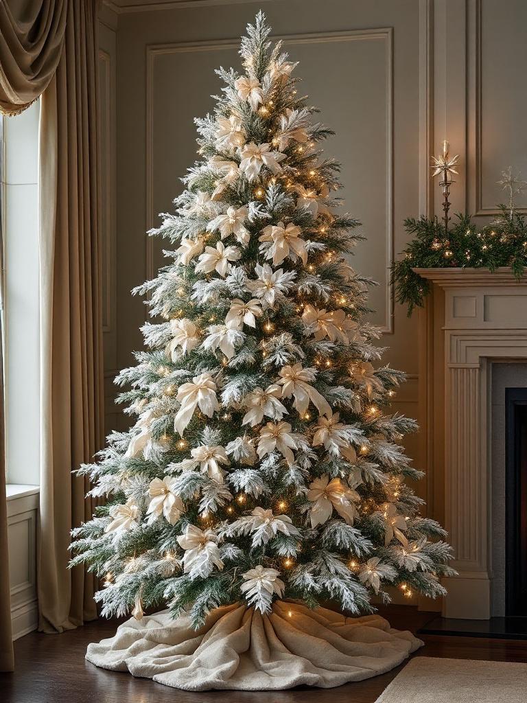 Elegant Christmas Trees - The Frosted Balsam and Silk Ribbon Statement
