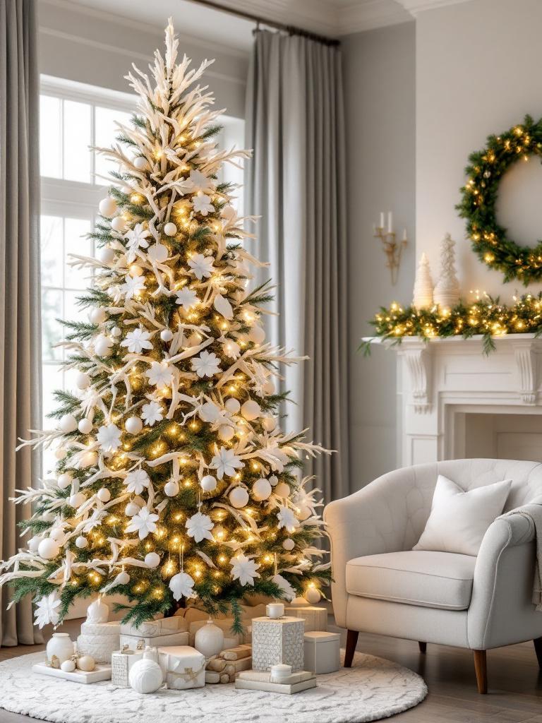 Elegant Christmas Trees - The Coastal Calm Driftwood and Oyster Theme