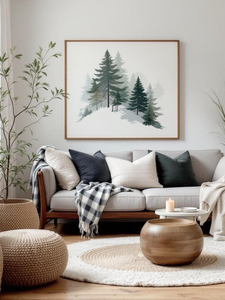 12 Minimalist Winter Decor Ideas for a Clutter-Free Cozy Space 7 Swap Color for Texture
