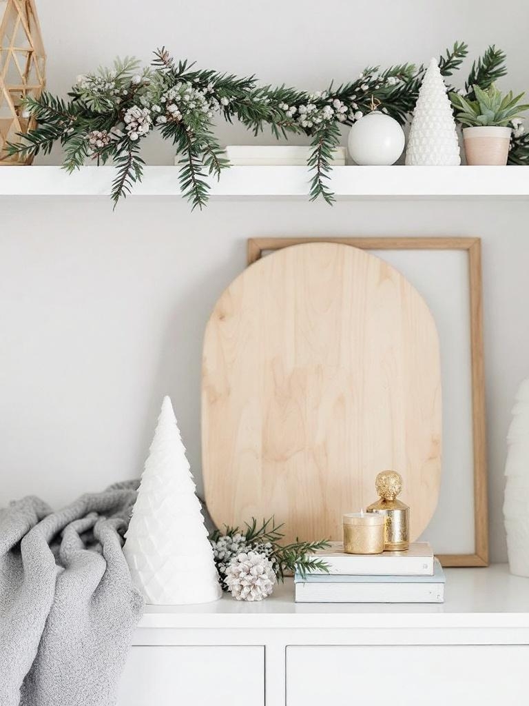 12 Minimalist Winter Decor Ideas for a Clutter-Free Cozy Space 12 Limit Shelf Vignettes to Three Objects