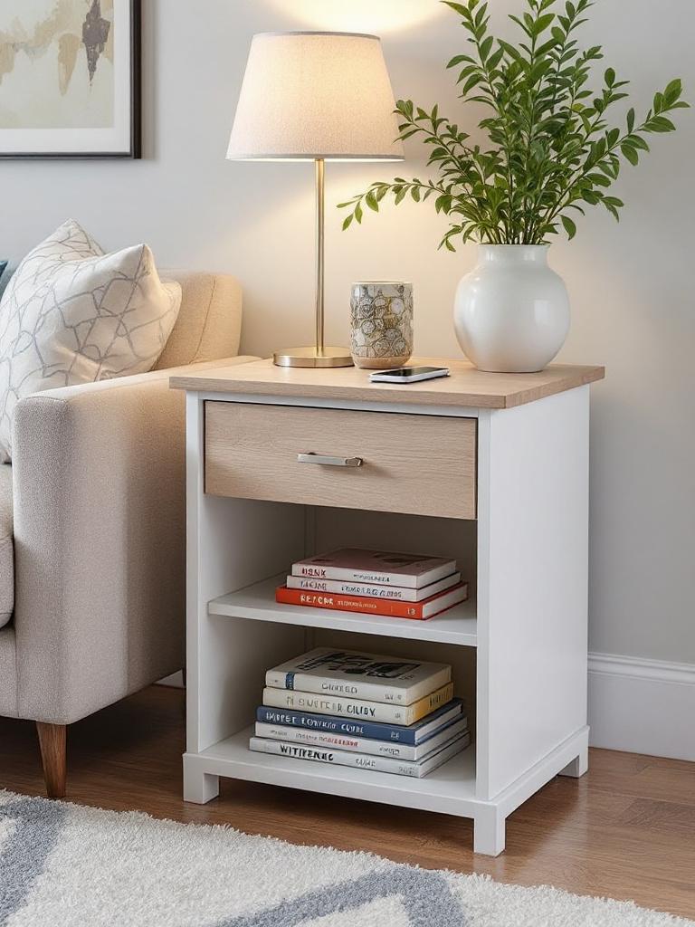 14 Smart Storage Solutions for a Tidy Winter Living Room 21 Storage Side Table with USB