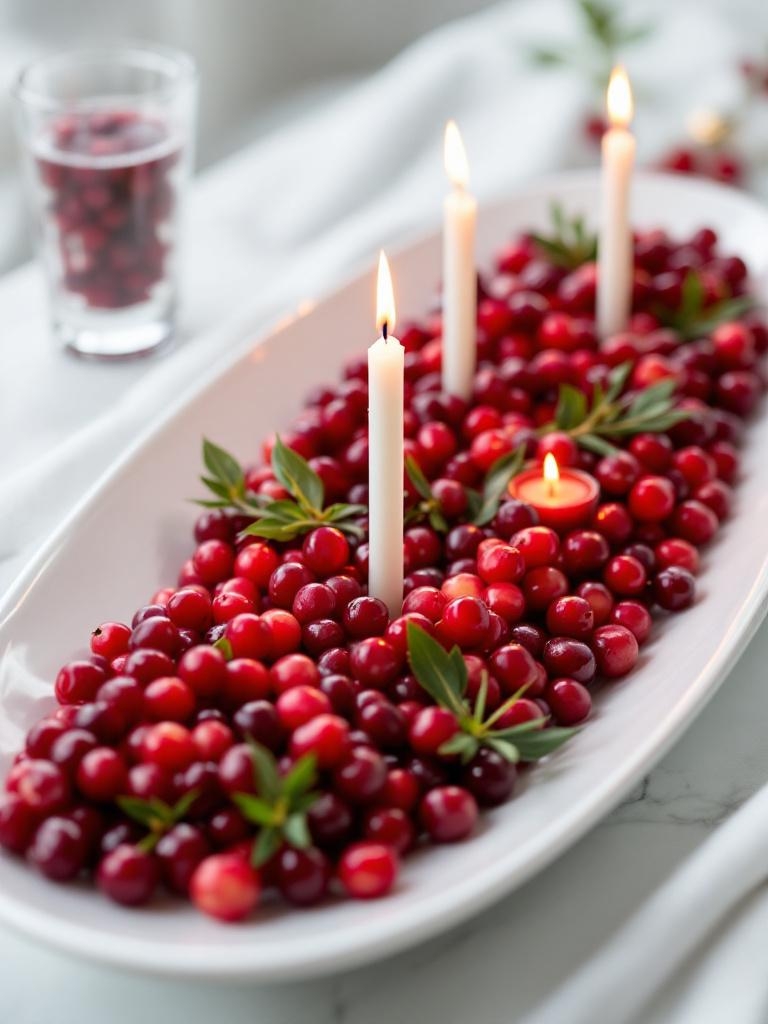 15 DIY Winter Centerpiece Decor Ideas (That Look Expensive) 12 Cranberry & Candle River