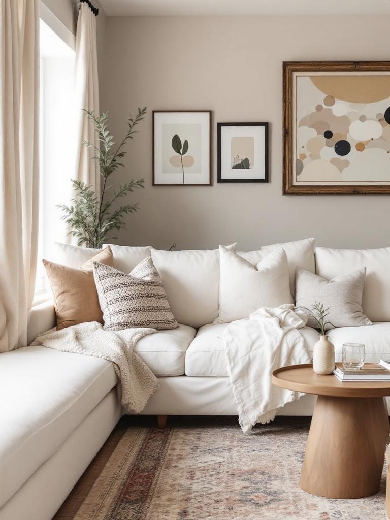 7 Winter Color Palettes That Will Transform Your Living Room 8 Cream + Warm Walnut Wood