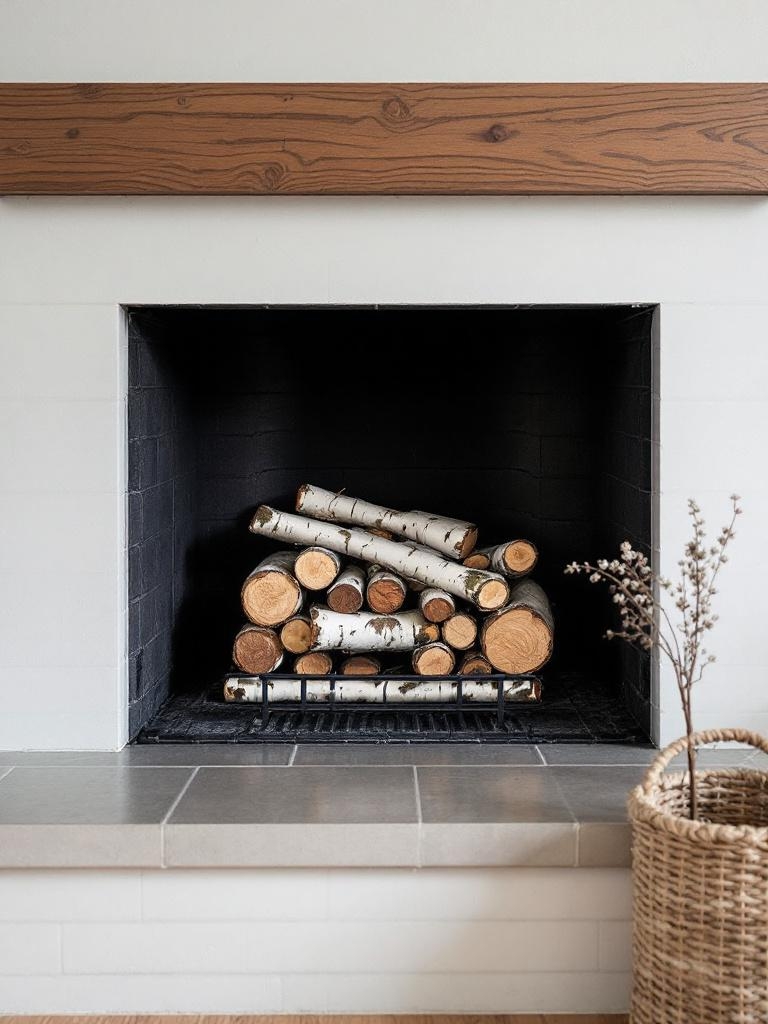 13 Winter Fireside Decor Ideas for the Coziest Spot in the House 18 Birch Bundle Inside the Firebox