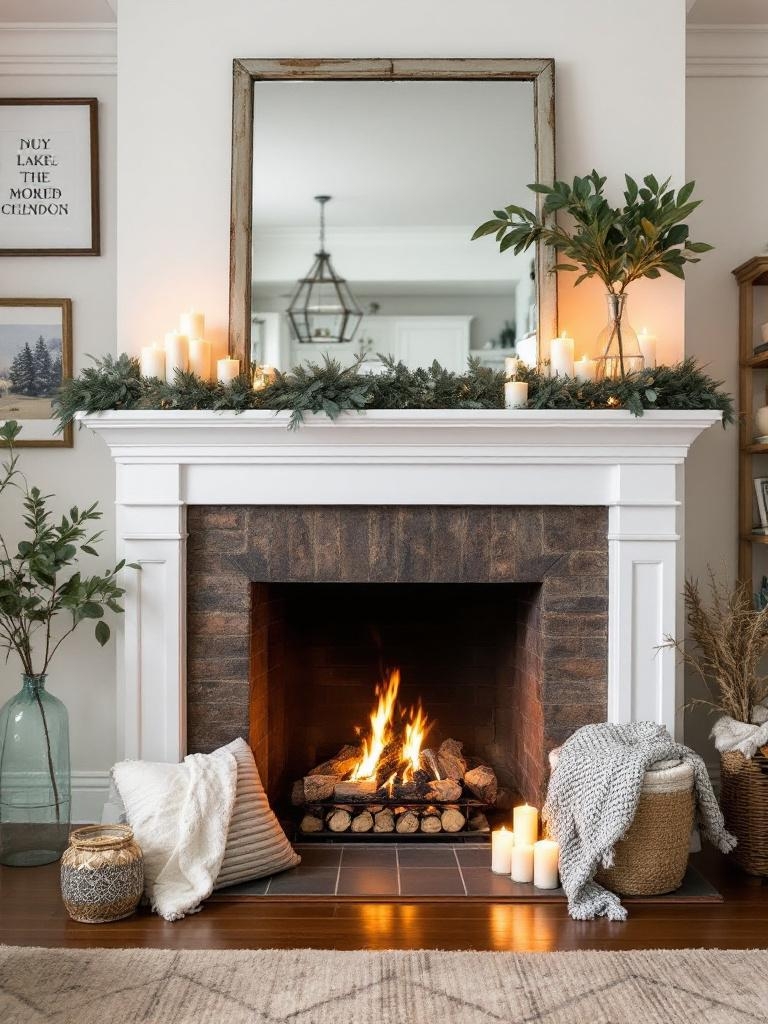 13 Winter Fireside Decor Ideas for the Coziest Spot in the House 14 Mirror Layer to Double the Flicker