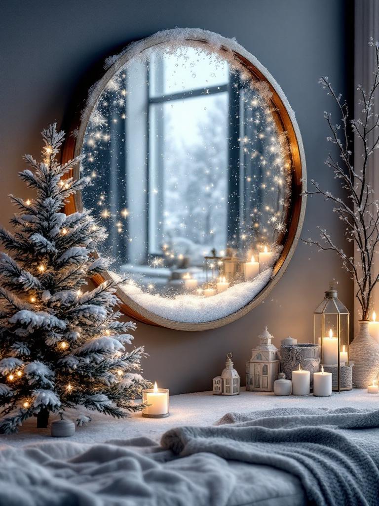 17 Winter Living Room Details That Turn Cold Nights Into Cozy Ones 21 Mirror Snow Globe