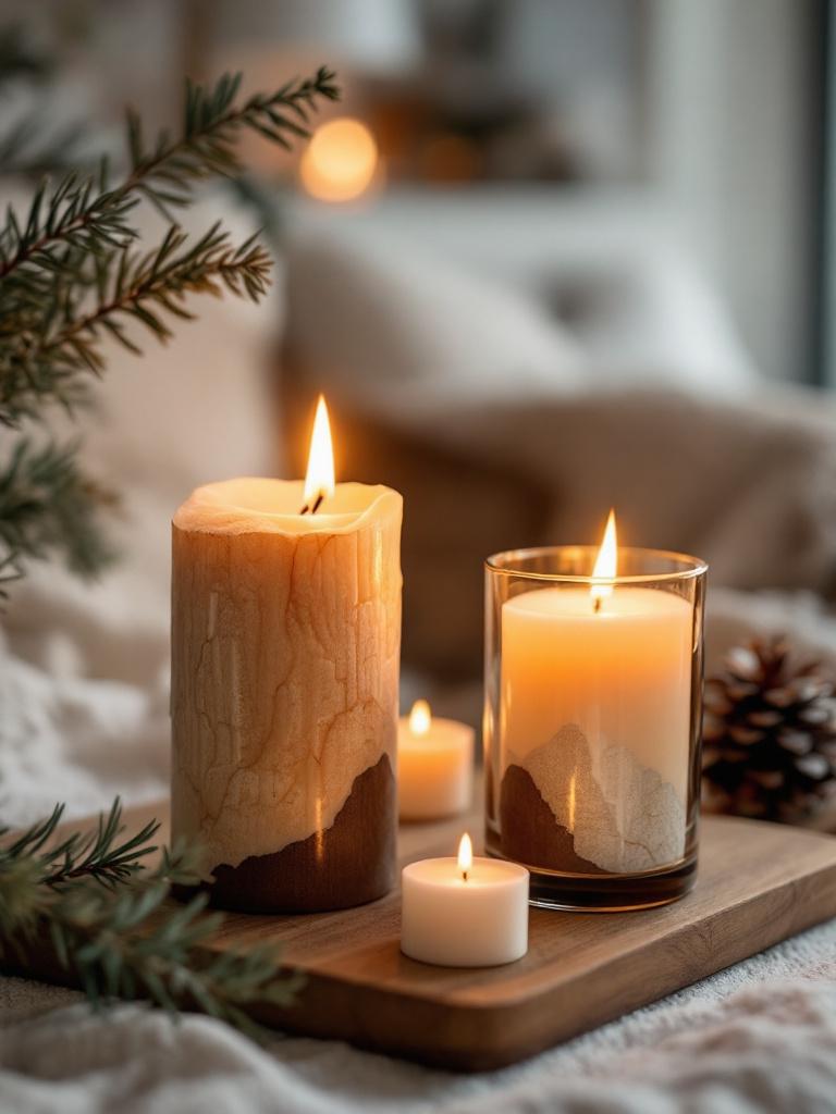 17 Winter Living Room Details That Turn Cold Nights Into Cozy Ones 23 Scent-Stack Candles