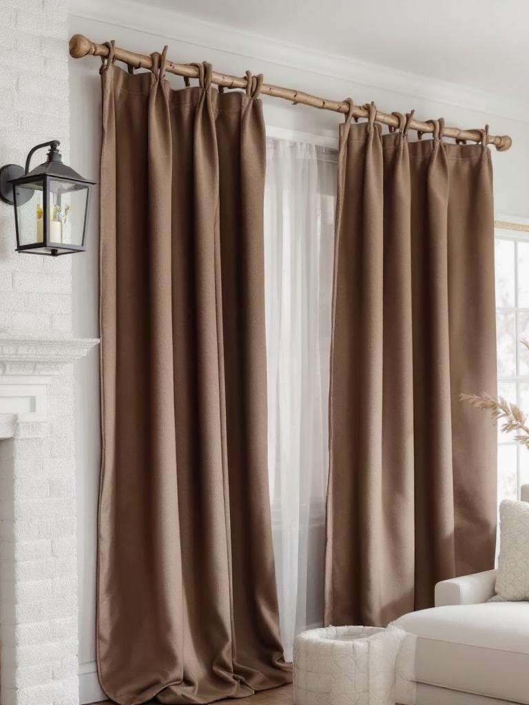 17 Winter Living Room Details That Turn Cold Nights Into Cozy Ones 24 Branch Curtain Rod