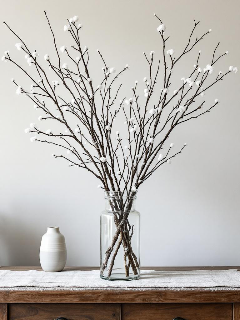 19 Budget-Friendly Winter Living Room Decor Hacks 19 Borrow Branches, Buy Nothing