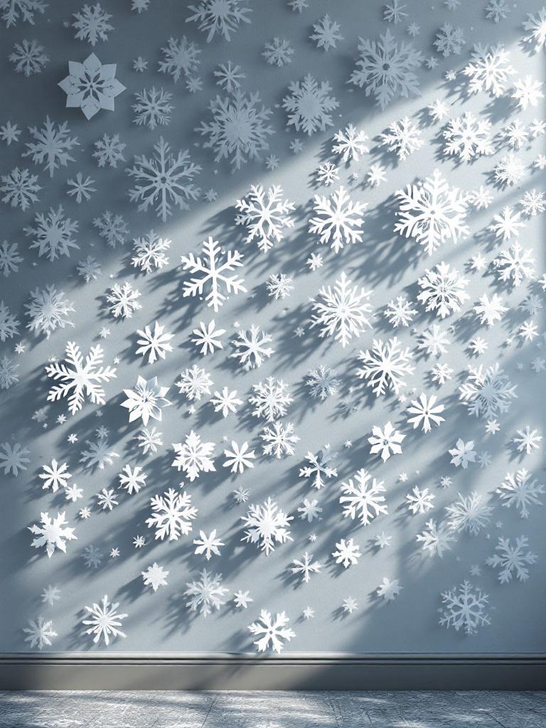 19 Budget-Friendly Winter Living Room Decor Hacks 12 Paper Snowflake Gallery Wall
