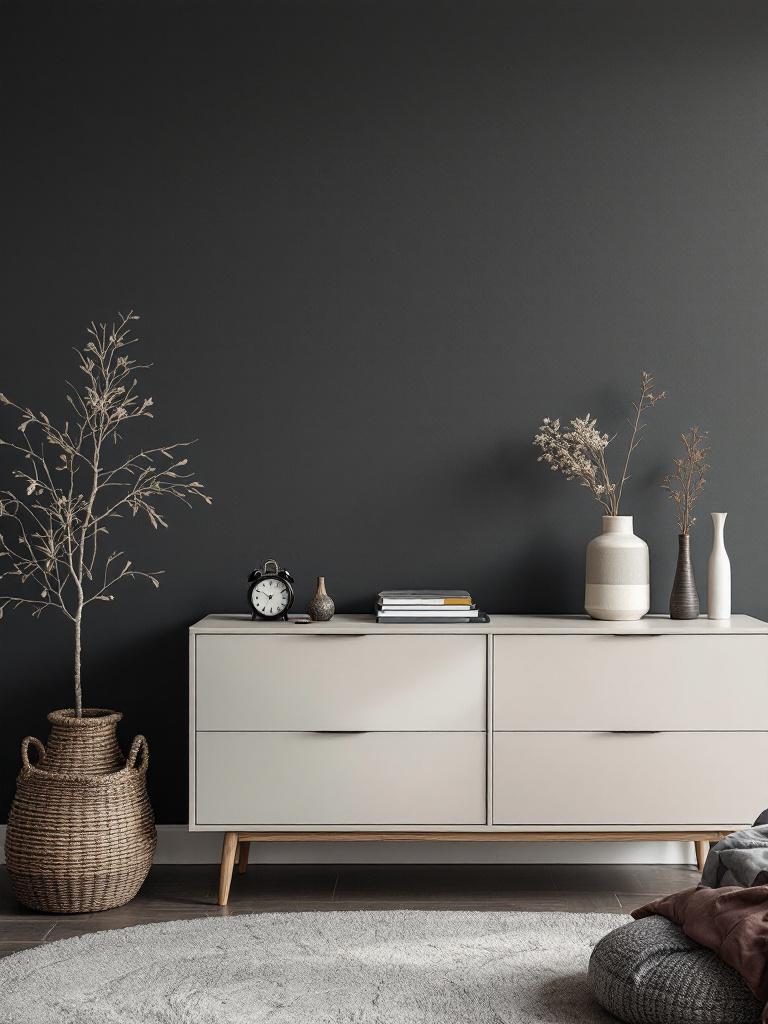 19 Budget-Friendly Winter Living Room Decor Hacks 17 Repaint One Wall a Moody Winter Hue