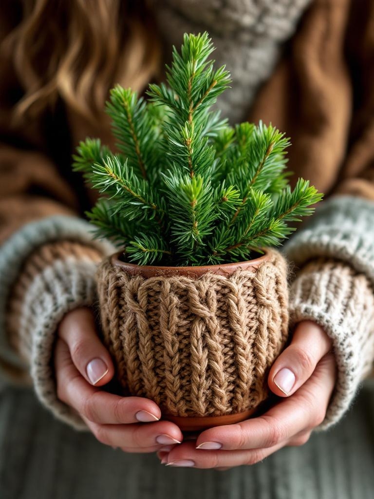 Style Your Coffee Table for a Cozy Winter Vibe - Finish With a Living Greenery Pop-Mini Conifer in a Pot