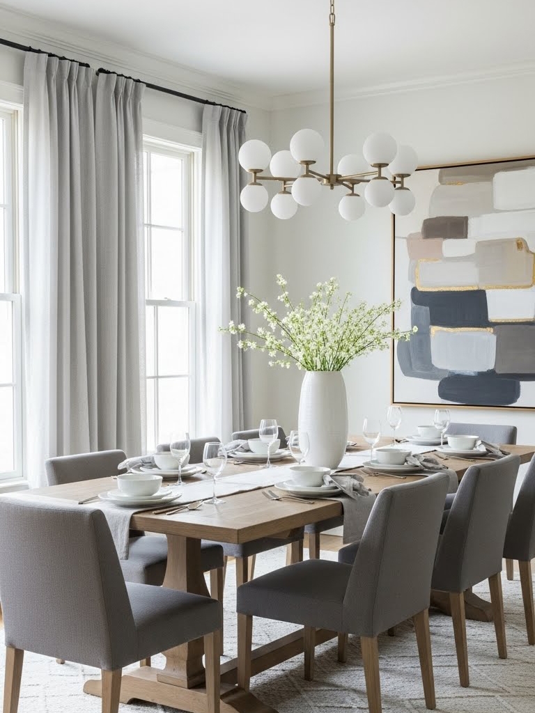 Pantone Color of 2026: Cloud Dancer - Dining Room Decor Ideas