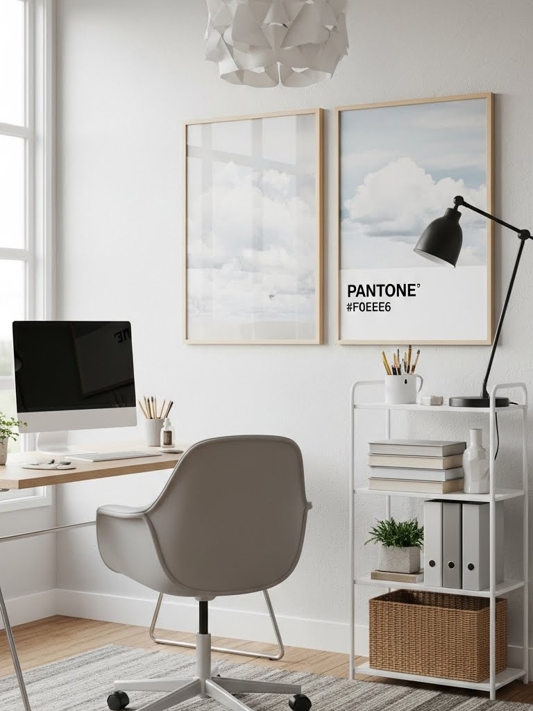 Pantone Color of 2026: Cloud Dancer - Home Office Decor Ideas