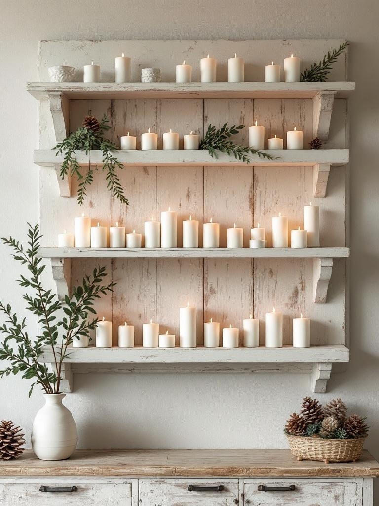 Scandinavian Winter Living Room Ideas - Bleached-Wood Candle Wall That Smells Like Winter Forest