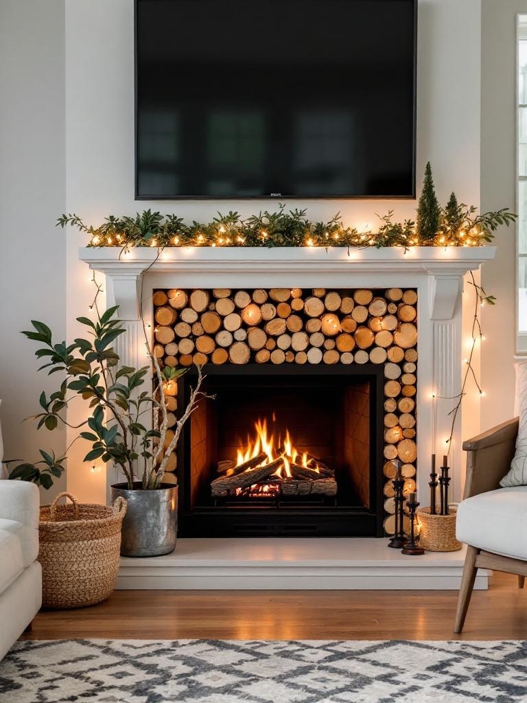 Scandinavian Winter Living Room Ideas - Fireplace Living Room Decor Without a Fireplace
