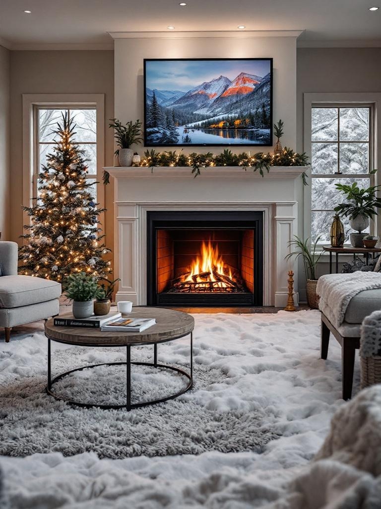17 Winter Living Room Details That Turn Cold Nights Into Cozy Ones 26 LED Fireplace Upgrade