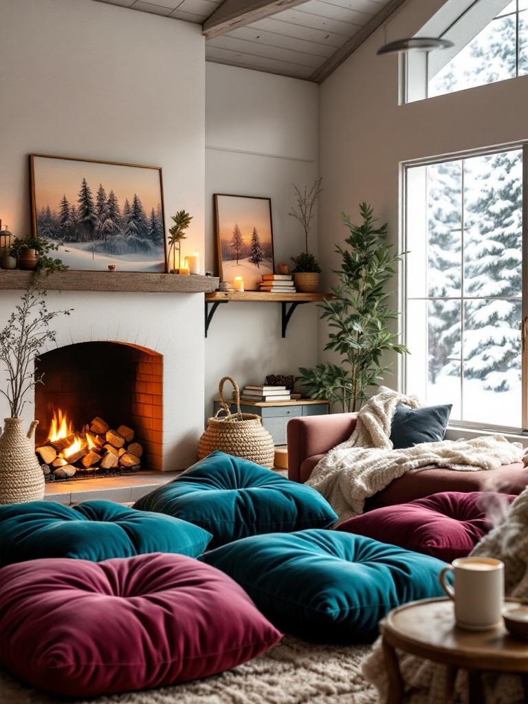 17 Winter Living Room Details That Turn Cold Nights Into Cozy Ones 28 Floor Cushion Brigade
