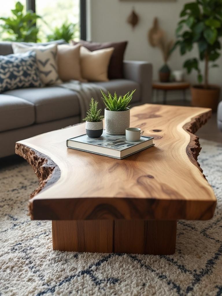 15 Winter-Ready Wood Accents That Add Instant Warmth to Your Home 10 Winter-Ready Wood Accents - Layer a Live-Edge Coffee Table for Instant Rustic Core