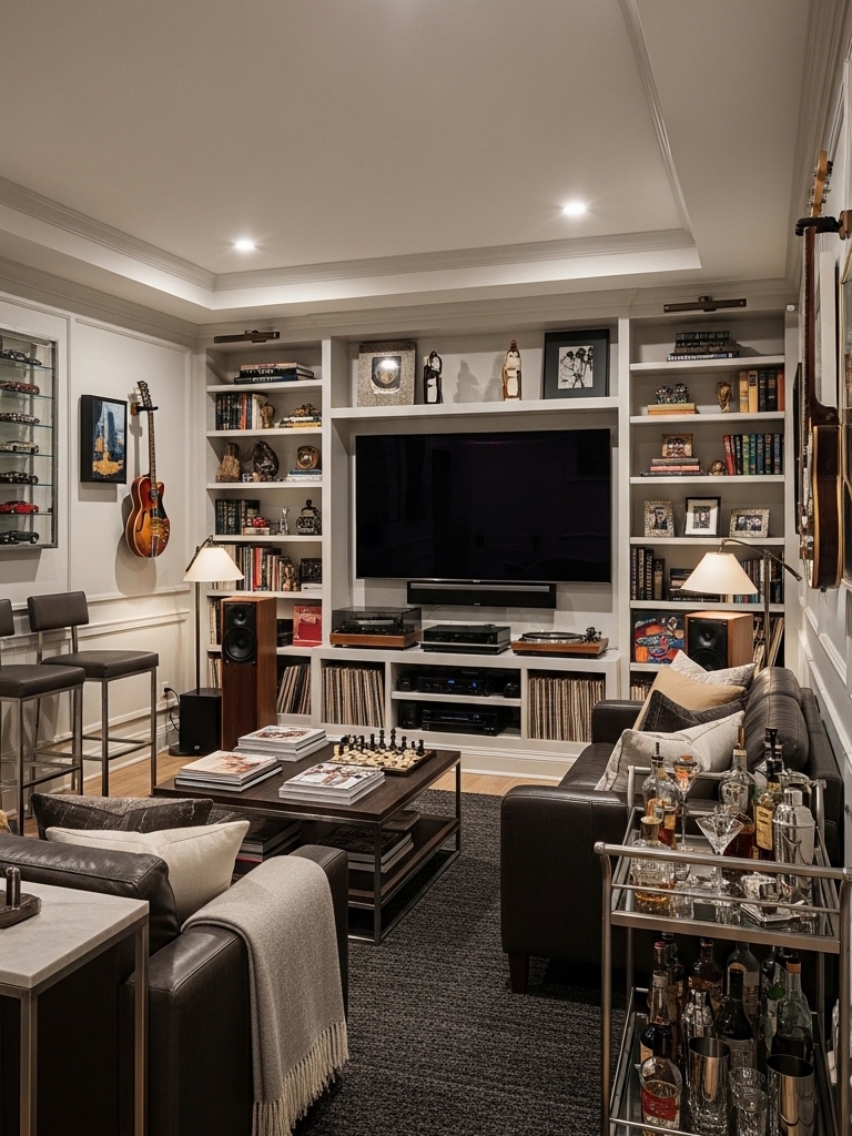 Pantone Cloud Dancer Is Everywhere: How to Use It Room by Room Guide 24 Pantone Cloud Dancer Room by Room Guide - Man Cave Room: Your Personal Escape Without the Garage Vibe