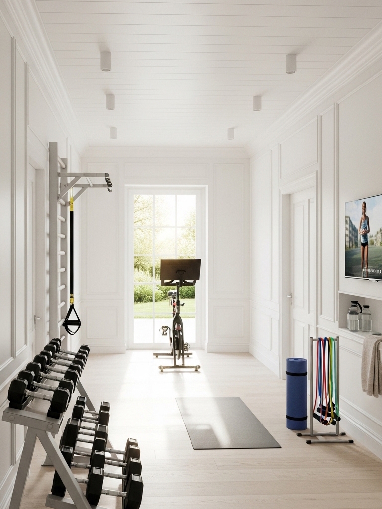 Pantone Cloud Dancer Is Everywhere: How to Use It Room by Room Guide 30 Pantone Cloud Dancer Room by Room Guide - Home Gym: Motivation Without the Aggression