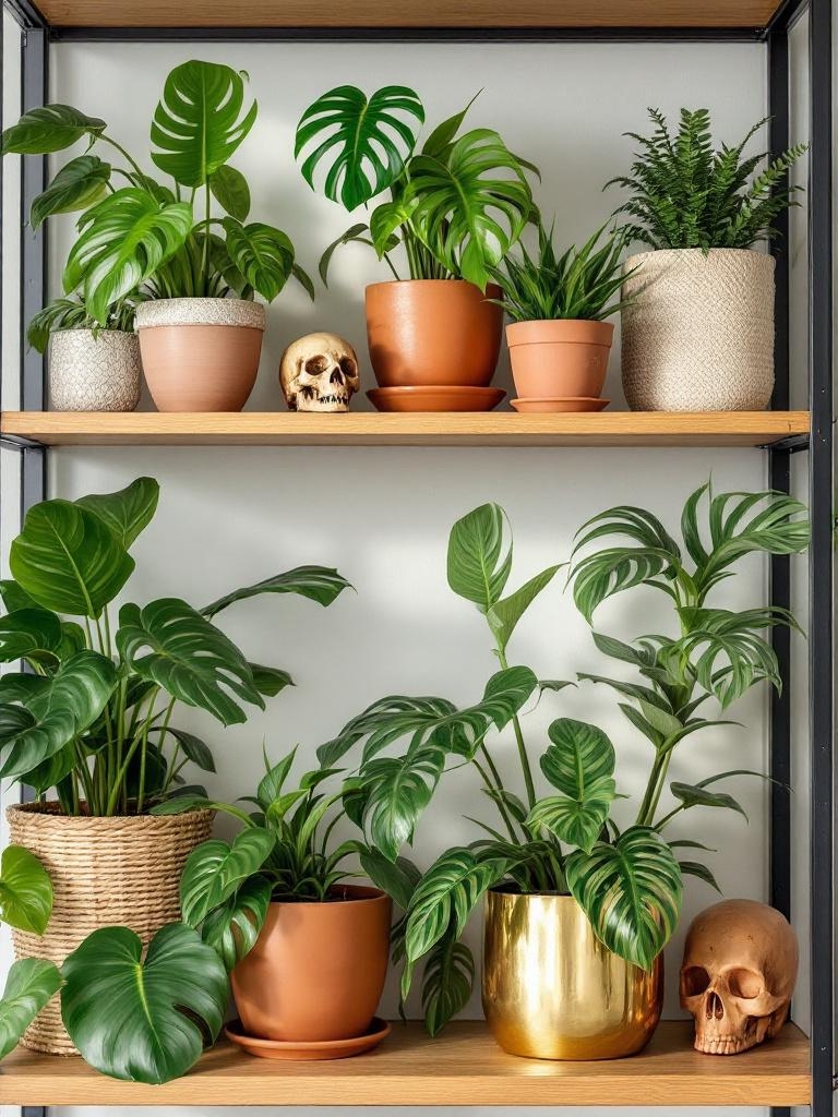 Plant Shelfies Are Everywhere - Here’s How to Make Yours Look Expensive 10 Plant Shelfie - Mix Textures Like a Design Nerd