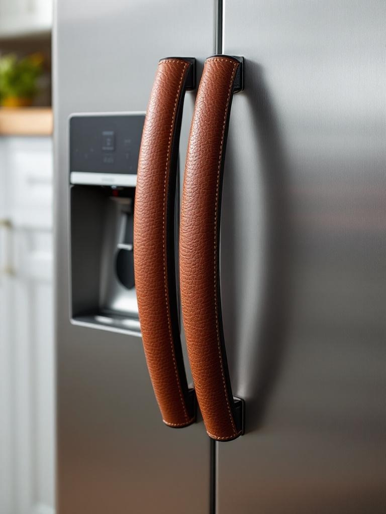 Home Updates Under $50 - Wrap Your Fridge Handles in Leather-Look Vinyl