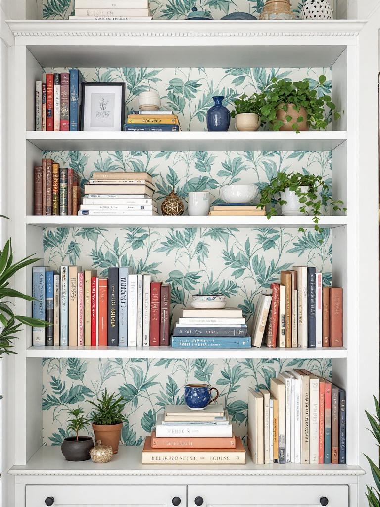 Home Updates Under $50 - Peel-and-Stick Wallpaper One Shelf