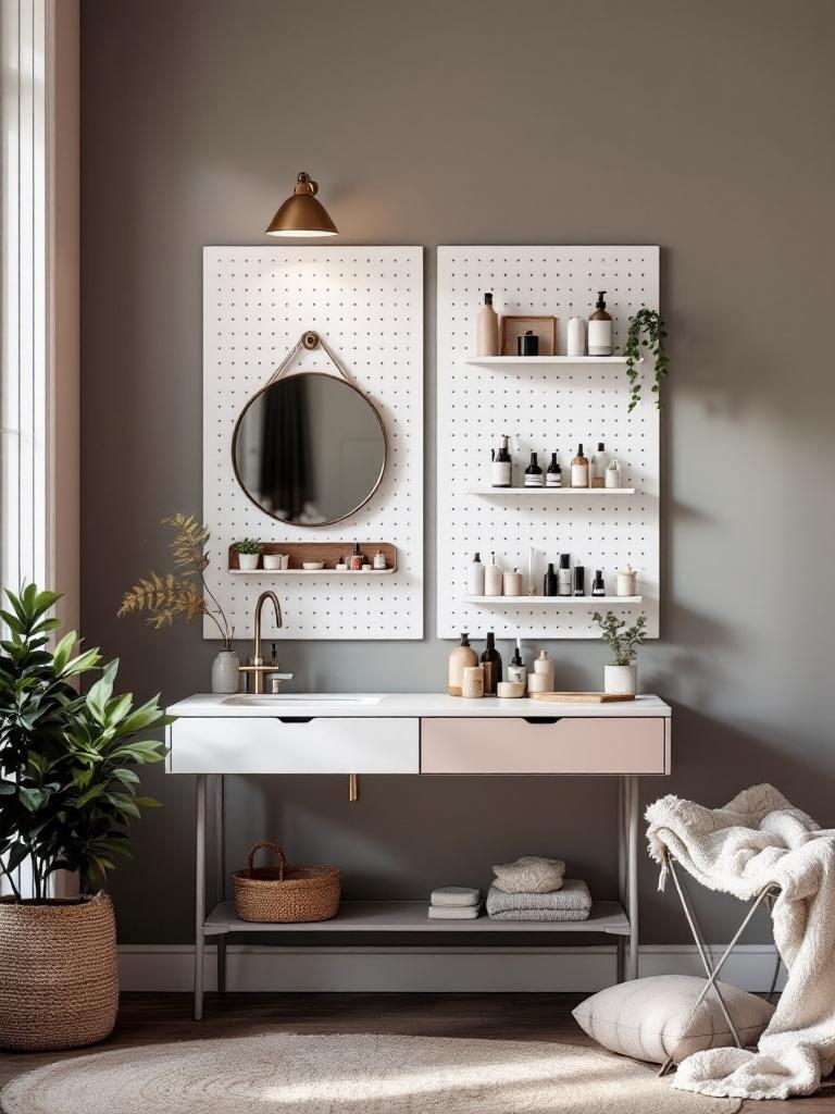 IKEA Hacks Look Expensive On a Budget - SKÅDIS Pegboard Vanity Wall