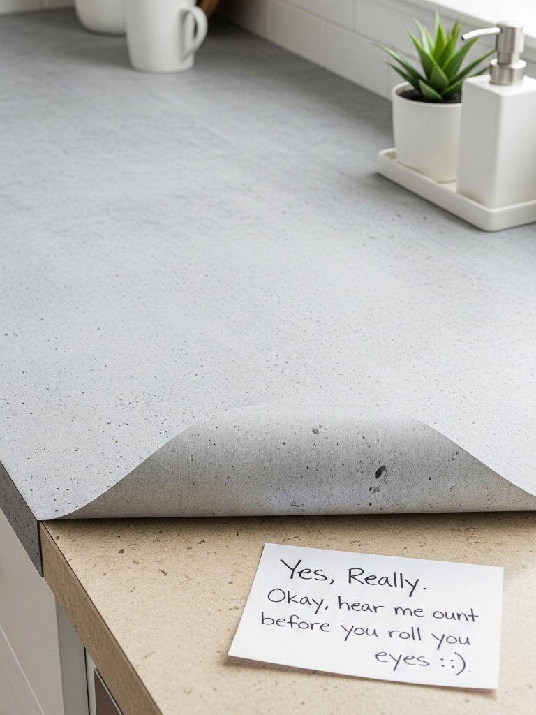 I Transformed My Ugly Rental Kitchen in 48 Hours for $150 (No Renovation Needed) 7 I Transformed My Ugly Rental Kitchen - The Countertop Situation